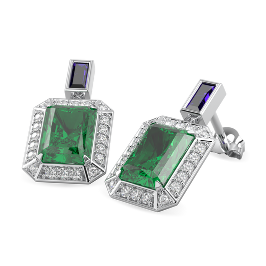 Empower Emerald Diamond Drop Earrings