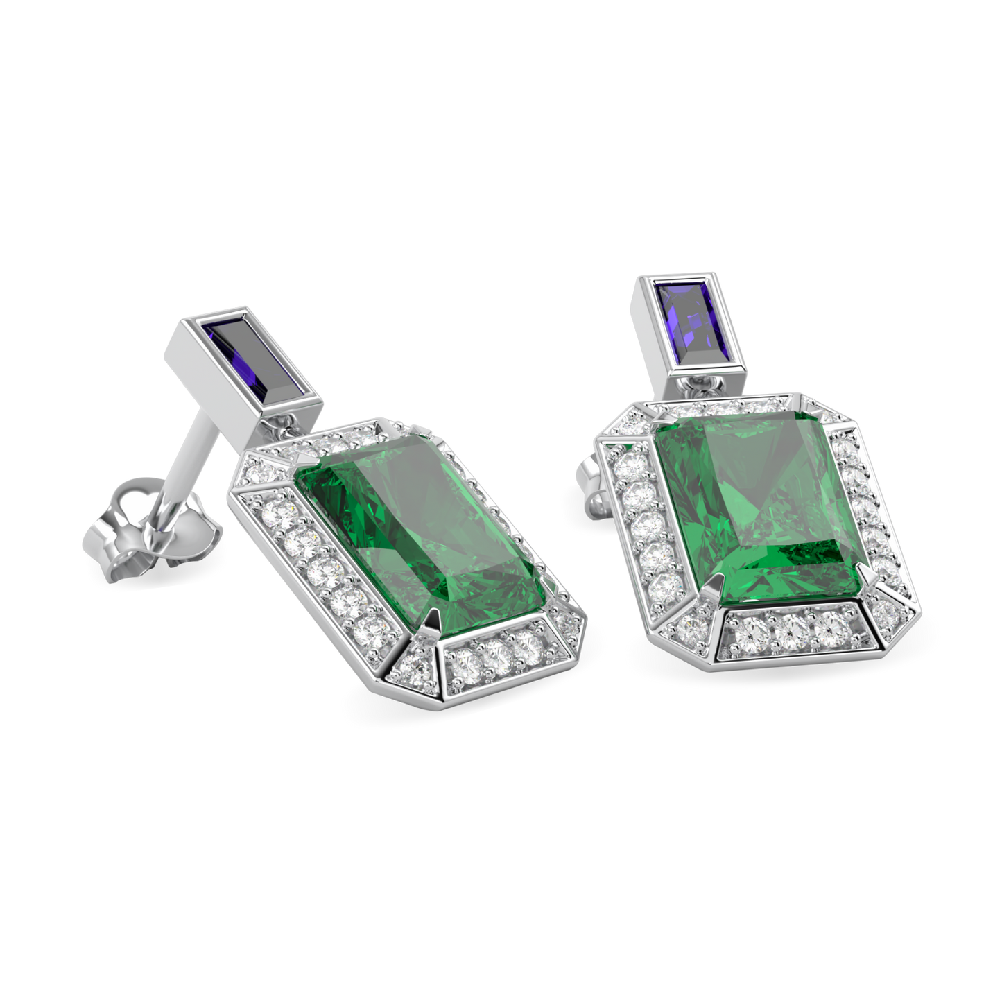 Empower Emerald Diamond Drop Earrings