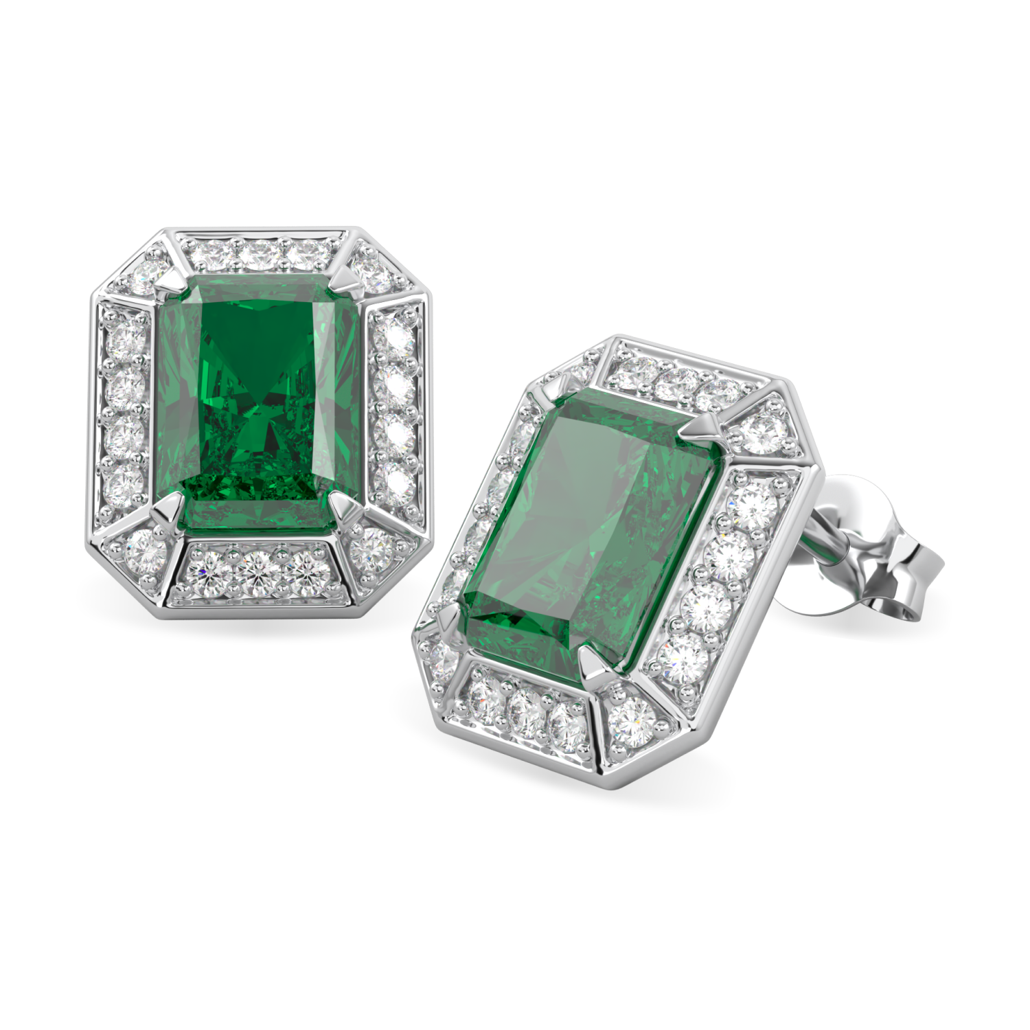 Empower Emerald Diamond Stud Earrings