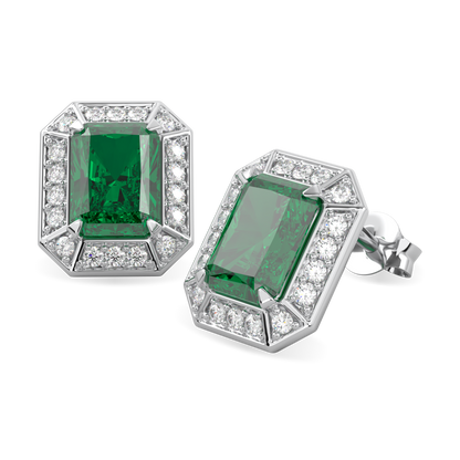 Empower Emerald Diamond Stud Earrings