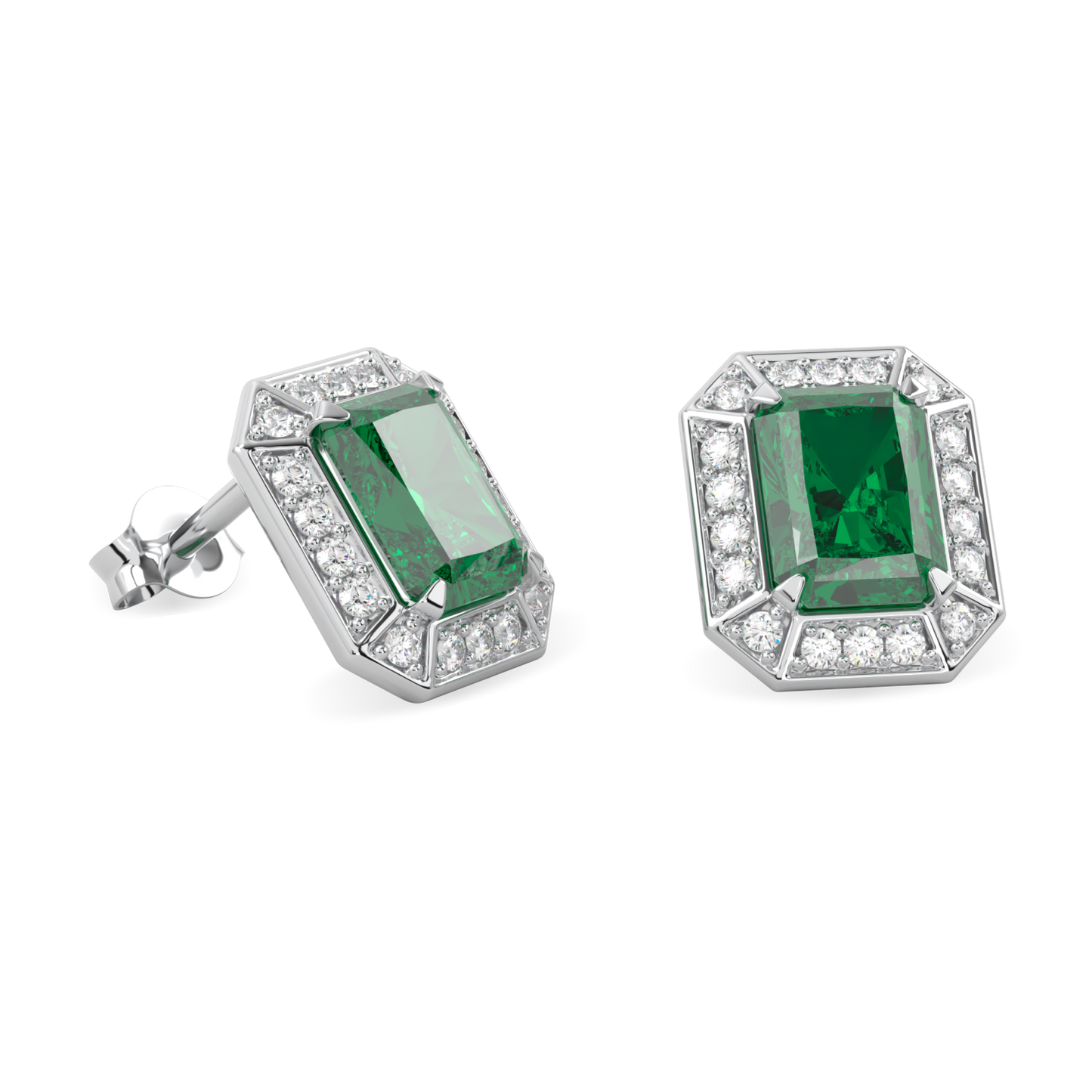 Empower Emerald Diamond Stud Earrings