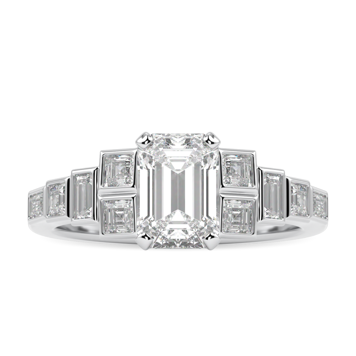 Force Platinum Emerald Cut Diamond Engagement Ring 1.00cts