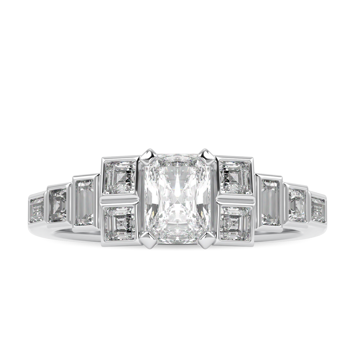 Force Platinum Radiant Cut Diamond Engagement Ring 0.50cts