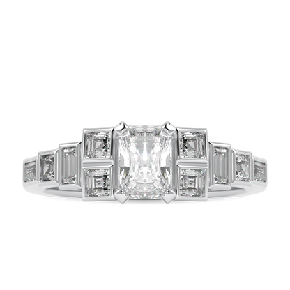 Force Platinum Radiant Cut Diamond Engagement Ring 0.50cts