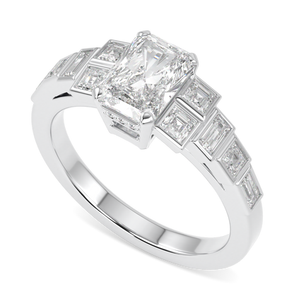 Force Platinum Radiant Cut Diamond Engagement Ring 1.00cts