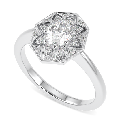 Hawthorn Platinum Oval Diamond Engagement Ring 0.50cts