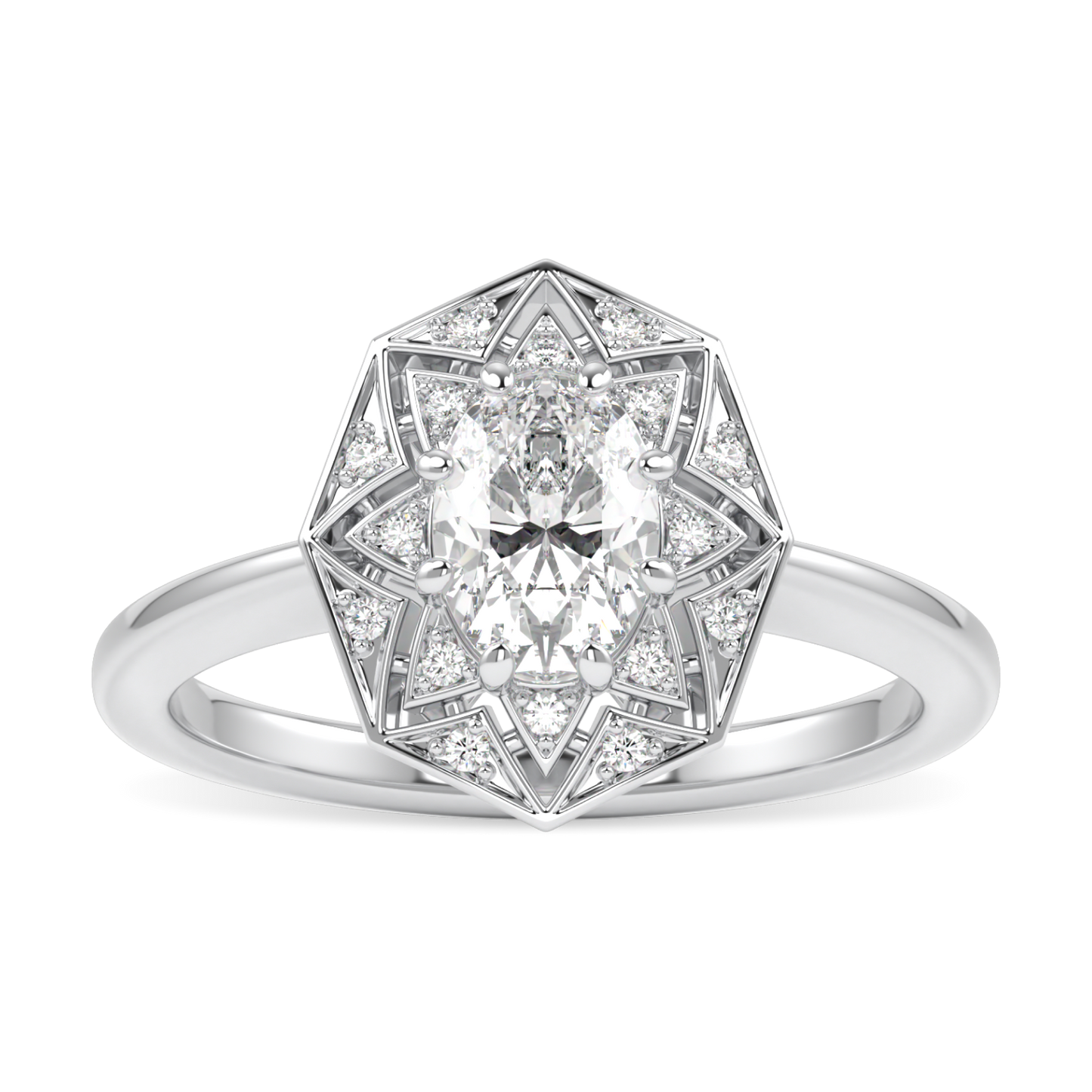 Hawthorn Platinum Oval Diamond Engagement Ring 0.50cts