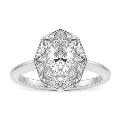 Hawthorn Platinum Oval Diamond Engagement Ring 0.50cts