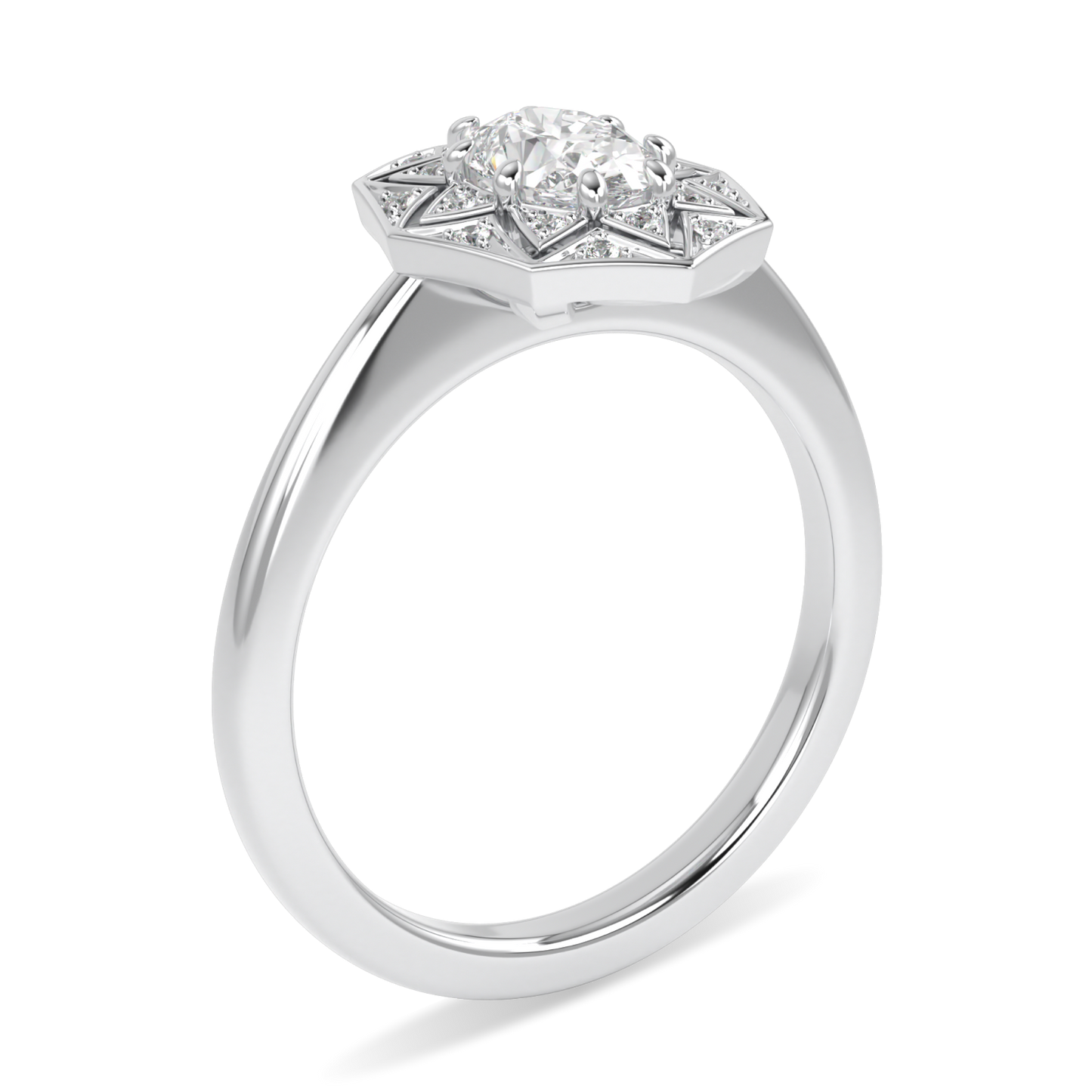 Hawthorn Platinum Oval Diamond Engagement Ring 0.50cts