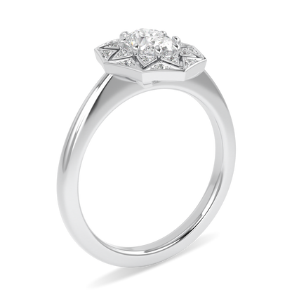 Hawthorn Platinum Oval Diamond Engagement Ring 0.50cts