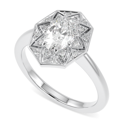 Hawthorn Platinum Oval Diamond Engagement Ring 1.00cts