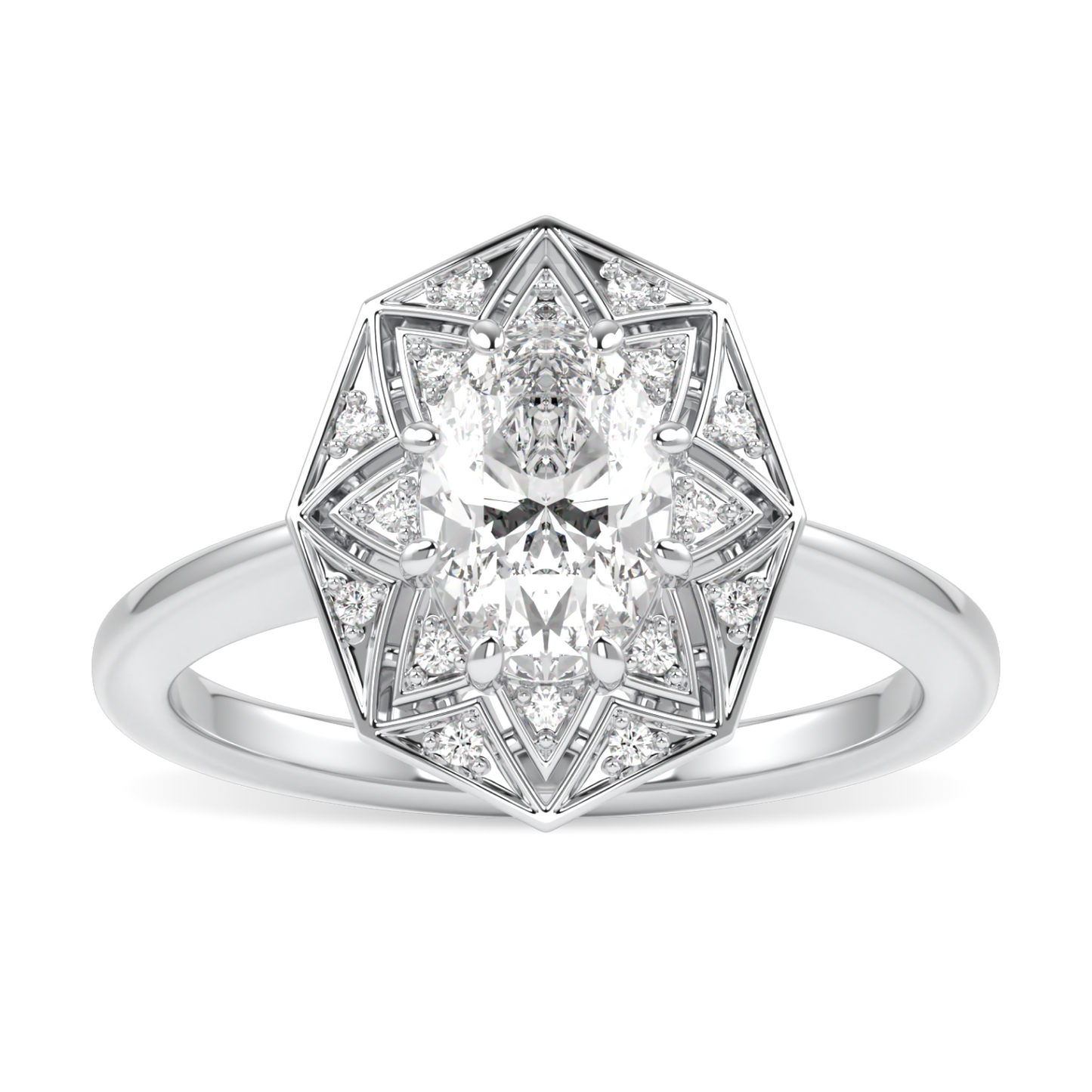 Hawthorn Platinum Oval Diamond Engagement Ring 1.00cts