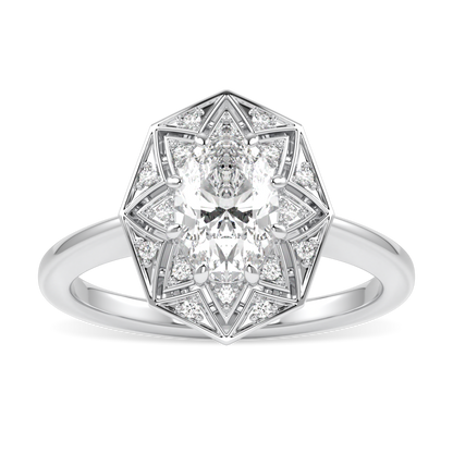 Hawthorn Platinum Oval Diamond Engagement Ring 1.00cts