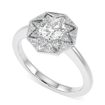 Hawthorn Platinum Round Brilliant Cut Diamond Engagement Ring 0.50cts