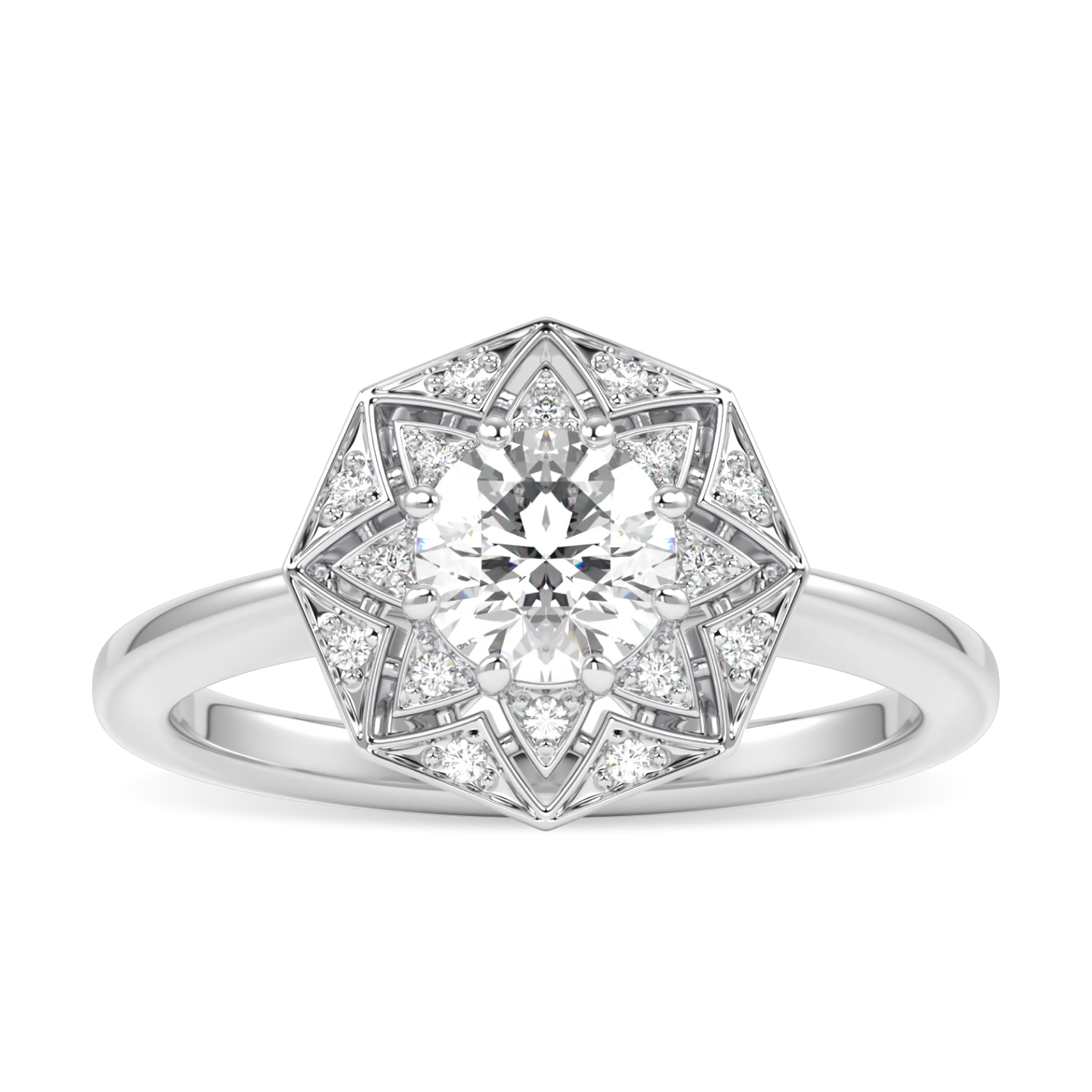 Hawthorn Platinum Round Brilliant Cut Diamond Engagement Ring 0.50cts