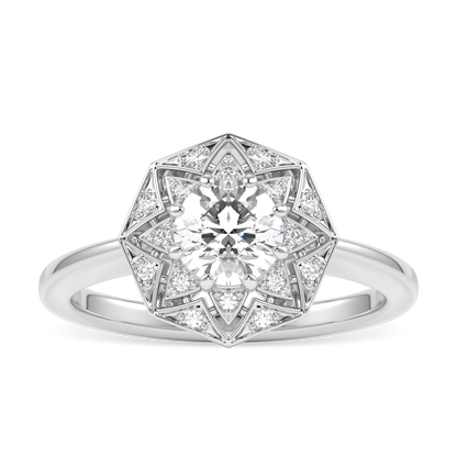 Hawthorn Platinum Round Brilliant Cut Diamond Engagement Ring 0.50cts