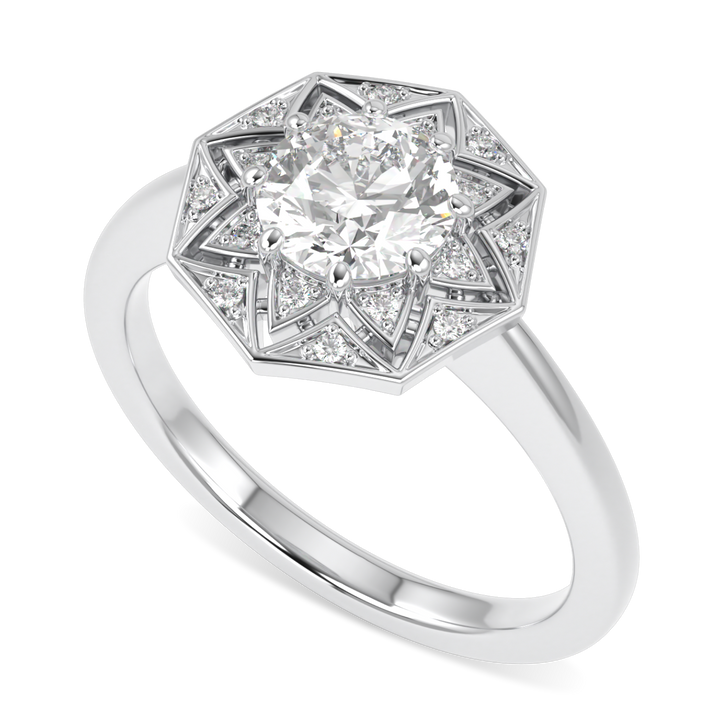 Hawthorn Platinum Round Brilliant Cut Diamond Engagement Ring 0.70cts