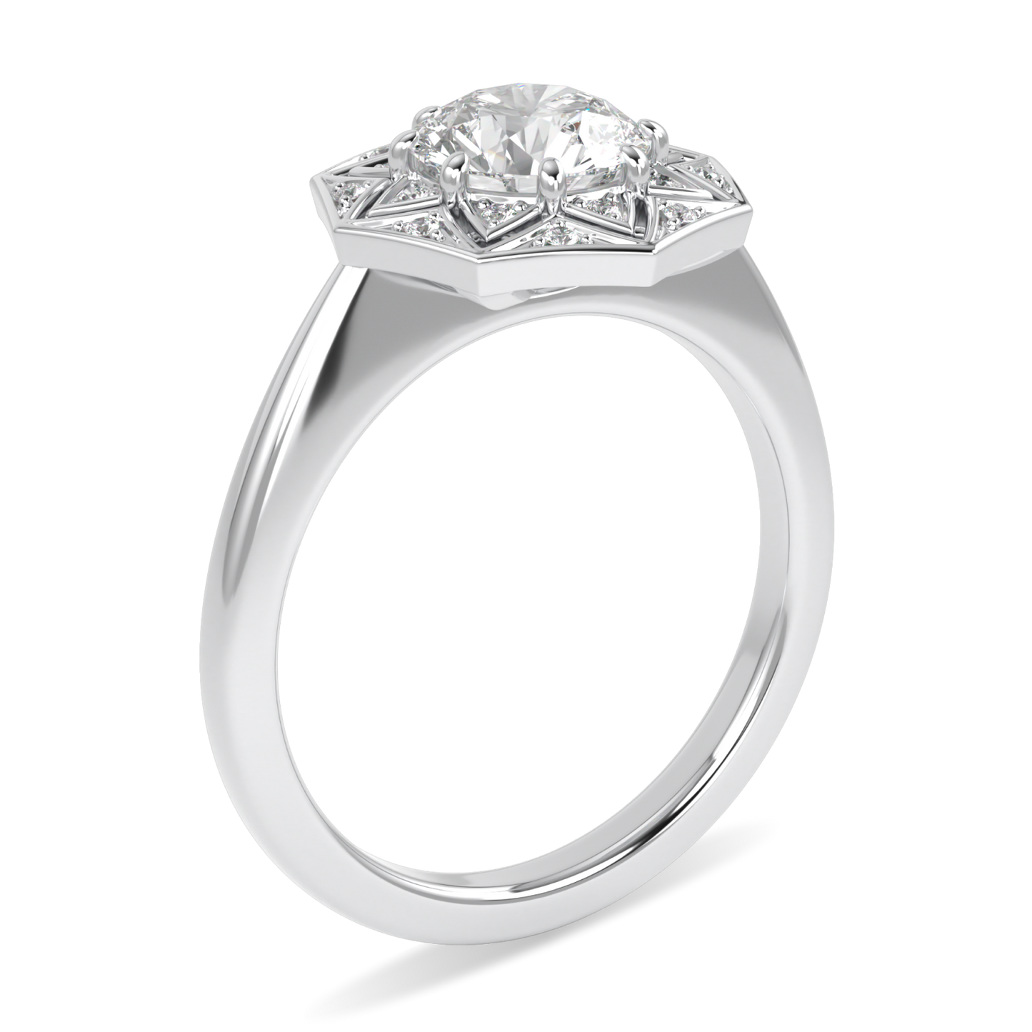 Hawthorn Platinum Round Brilliant Cut Diamond Engagement Ring 1.00cts