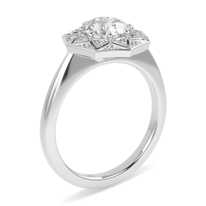 Hawthorn Platinum Round Brilliant Cut Diamond Engagement Ring 1.00cts