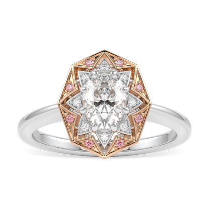 Hawthorn Rose Gold And Platinum Oval Diamond Engagement Ring 0.50cts