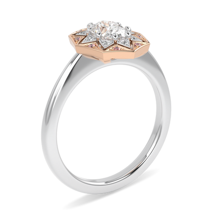 Hawthorn Rose Gold And Platinum Oval Diamond Engagement Ring 0.50cts