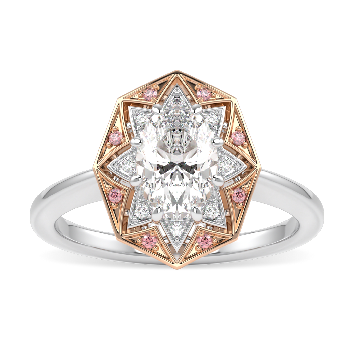 Hawthorn Rose Gold And Platinum Oval Diamond Engagement Ring 1.00cts