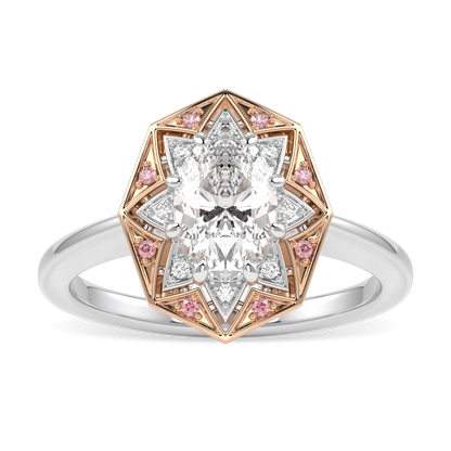 Hawthorn Rose Gold And Platinum Oval Diamond Engagement Ring 1.00cts