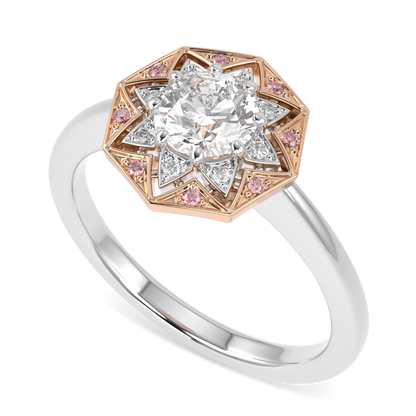 Hawthorn Rose Gold And Platinum Round Brilliant Cut Diamond Engagement Ring 0.50cts