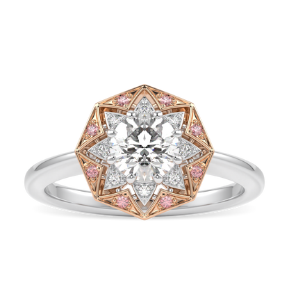 Hawthorn Rose Gold And Platinum Round Brilliant Cut Diamond Engagement Ring 0.50cts