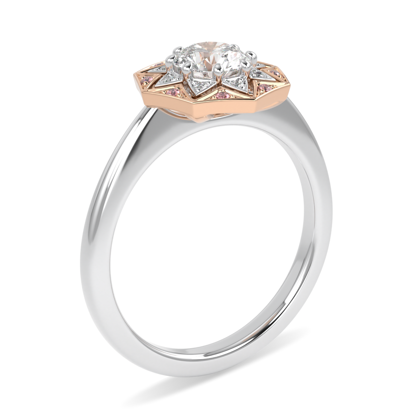 Hawthorn Rose Gold And Platinum Round Brilliant Cut Diamond Engagement Ring 0.50cts