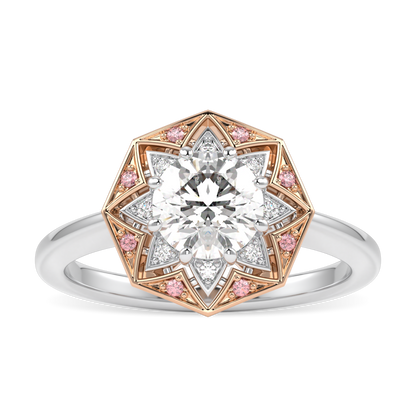 Hawthorn Rose Gold And Platinum Round Brilliant Cut Diamond Engagement Ring 0.70cts