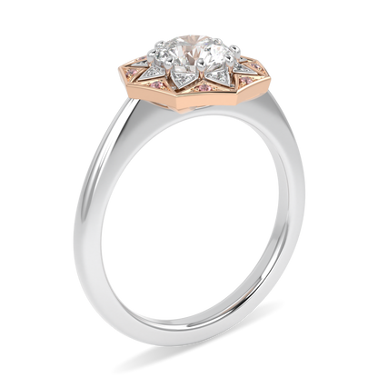 Hawthorn Rose Gold And Platinum Round Brilliant Cut Diamond Engagement Ring 0.70cts