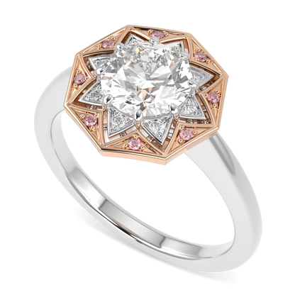 Hawthorn Rose Gold And Platinum Round Brilliant Cut Diamond Engagement Ring 1.00cts