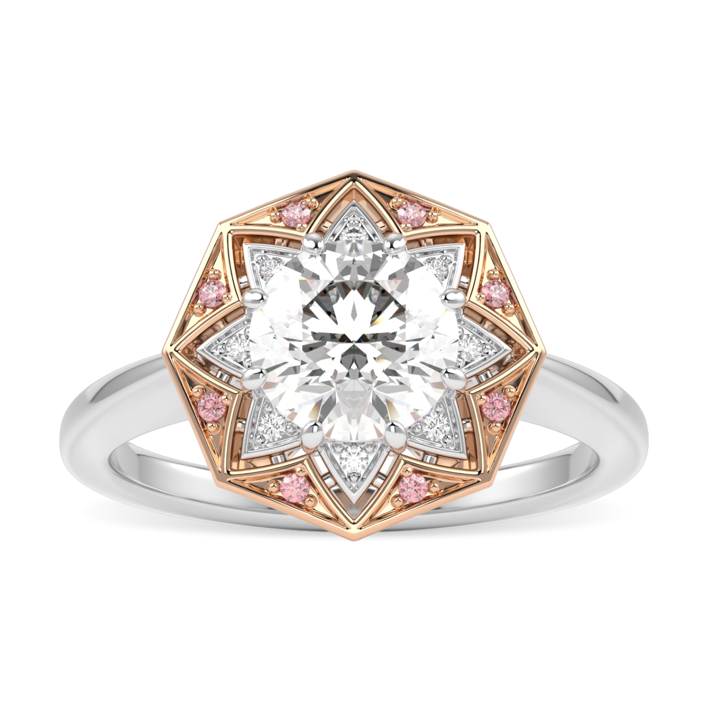 Hawthorn Rose Gold And Platinum Round Brilliant Cut Diamond Engagement Ring 1.00cts