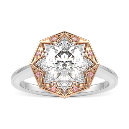 Hawthorn Rose Gold And Platinum Round Brilliant Cut Diamond Engagement Ring 1.00cts