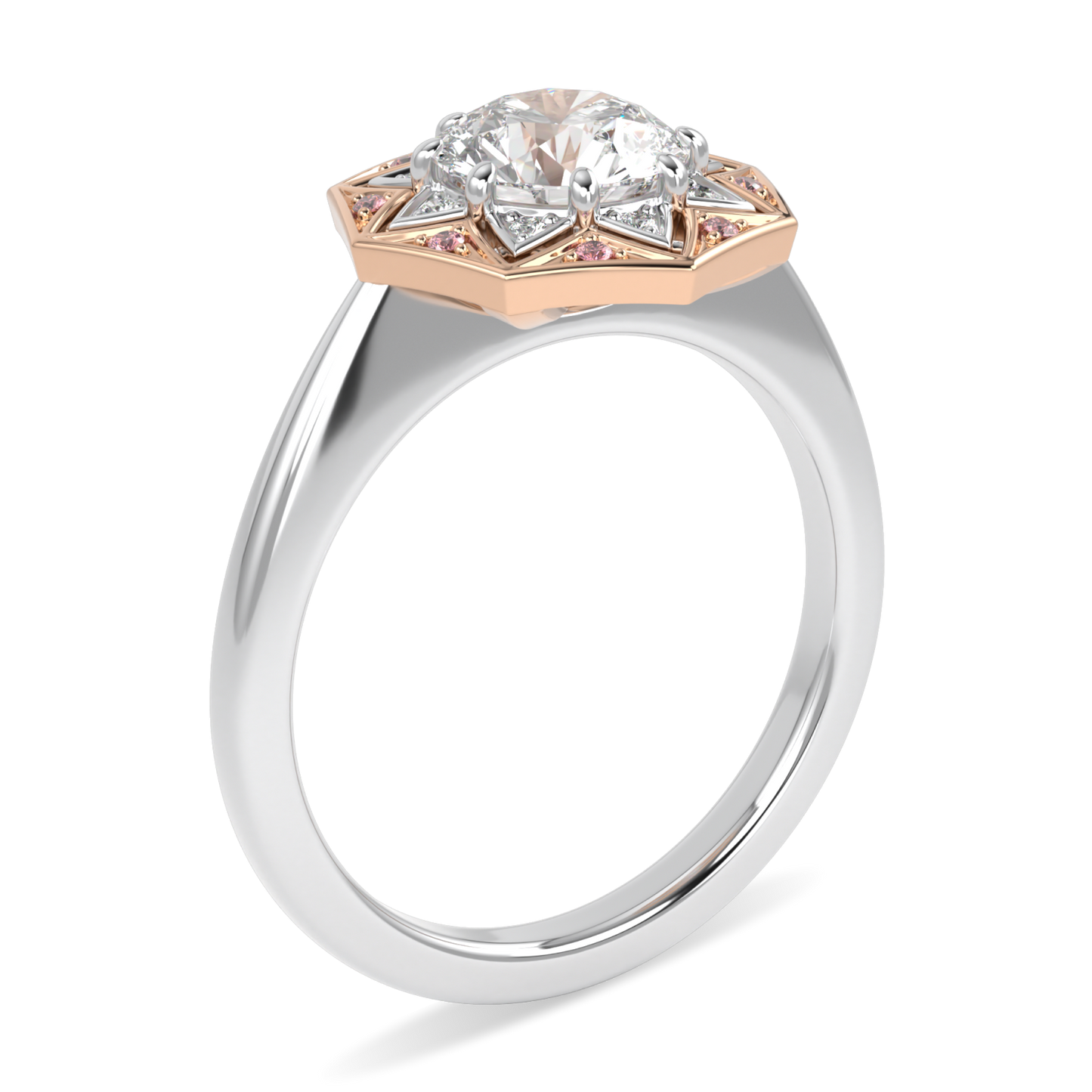 Hawthorn Rose Gold And Platinum Round Brilliant Cut Diamond Engagement Ring 1.00cts