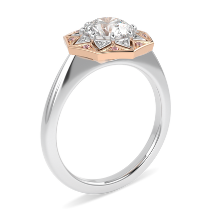 Hawthorn Rose Gold And Platinum Round Brilliant Cut Diamond Engagement Ring 1.00cts