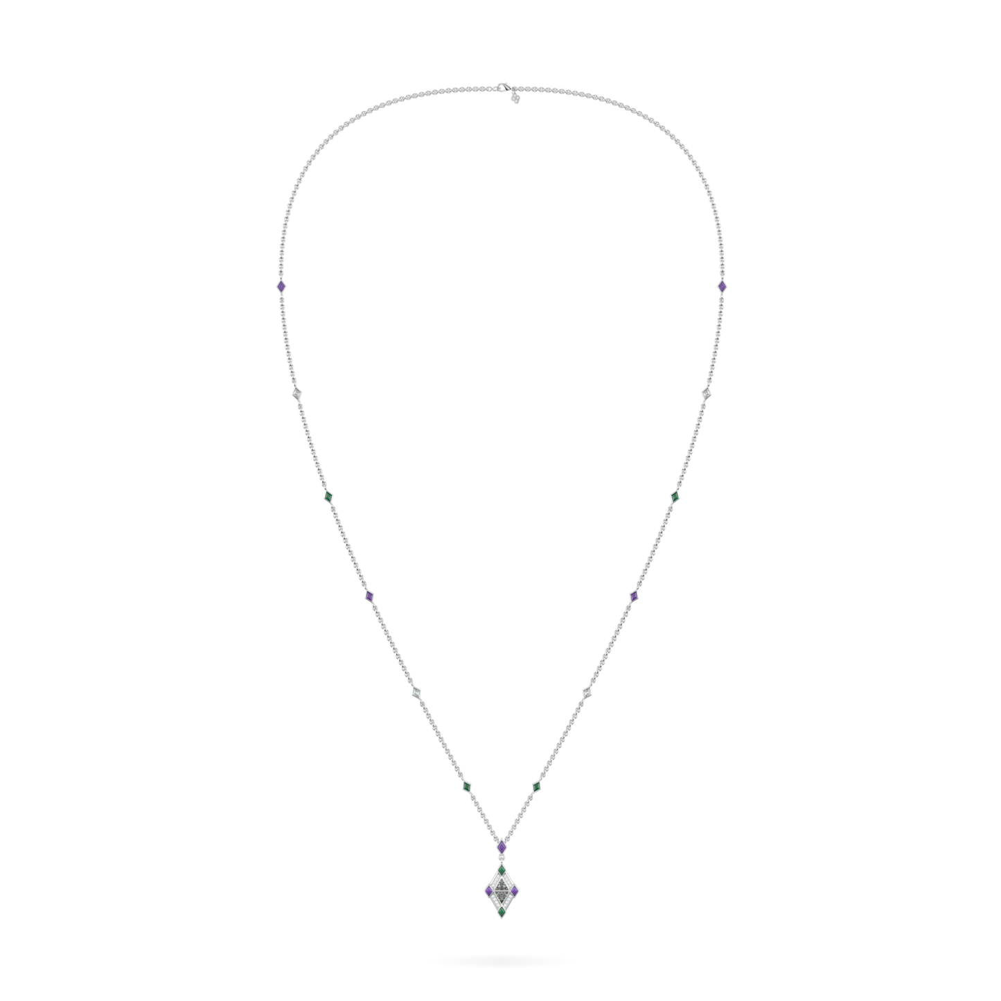 Limited Edition IWD24 White Gold Salt & Pepper Diamond Pendant