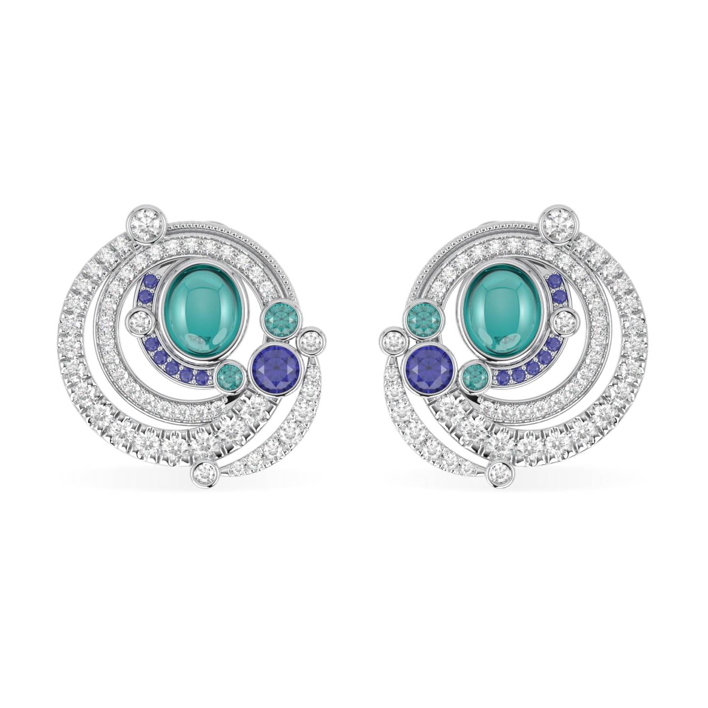 Maelstrom Pariaba Tourmaline Swirl Earrings