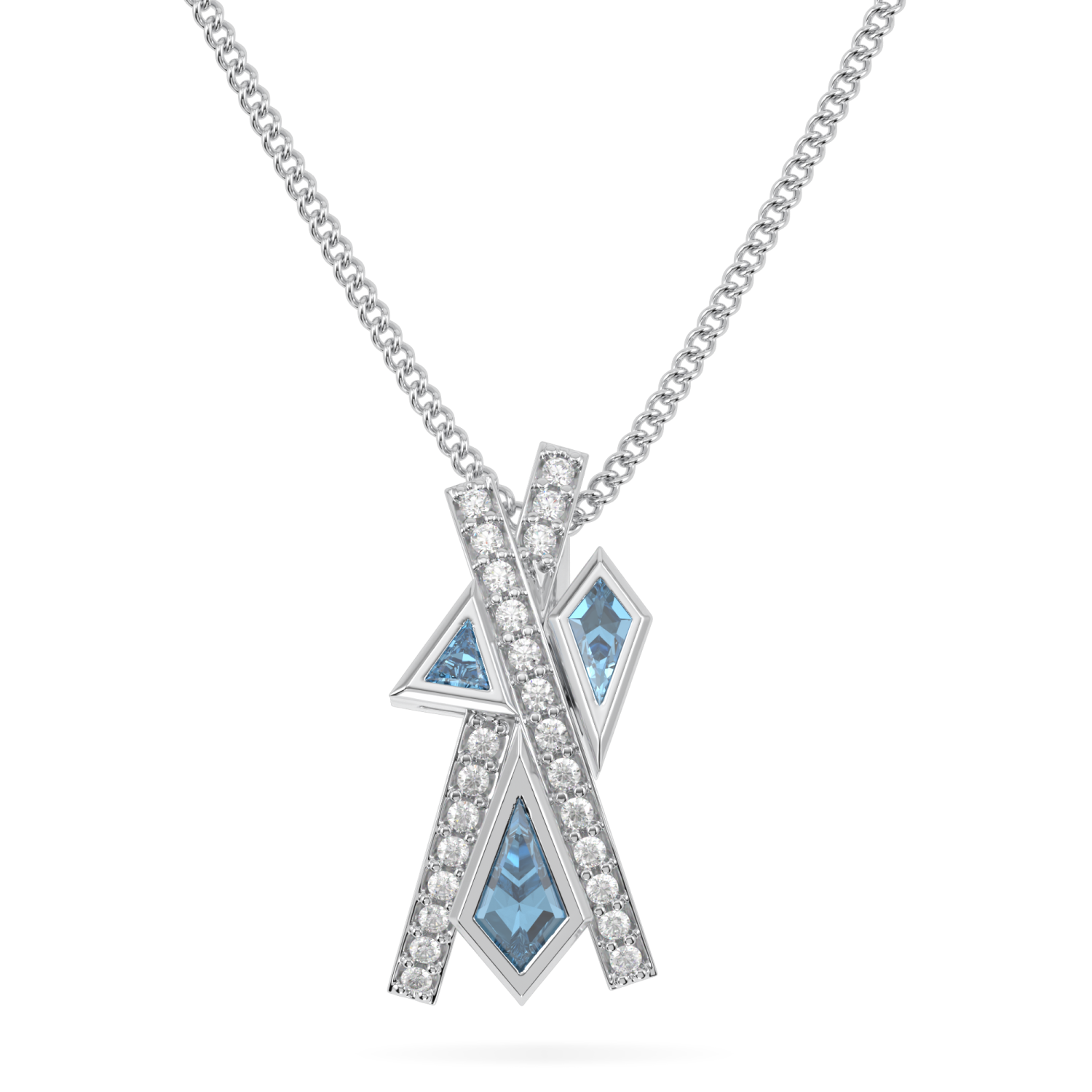 Neo Aquamarine Diamond Pendant