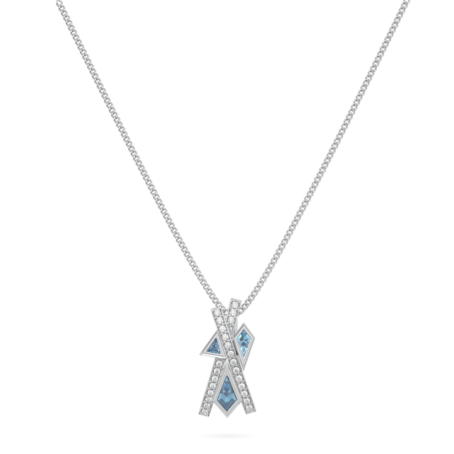 Neo Aquamarine Diamond Pendant