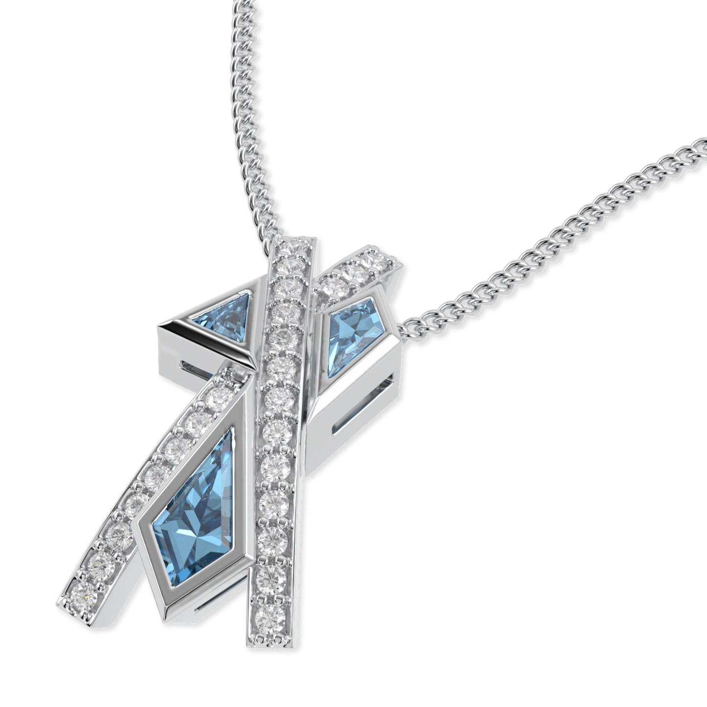 Neo Aquamarine Diamond Pendant