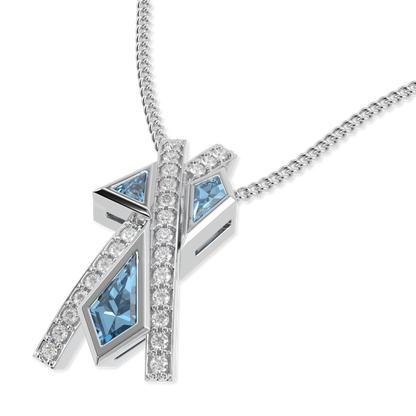 Neo Aquamarine Diamond Pendant