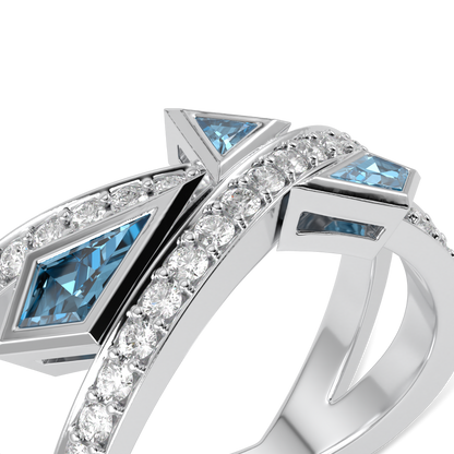 Neo Small Aquamarine Diamond Ring