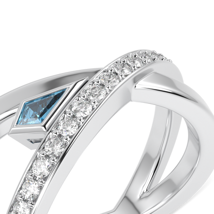 Neo Small White Gold Aquamarine Diamond Ring