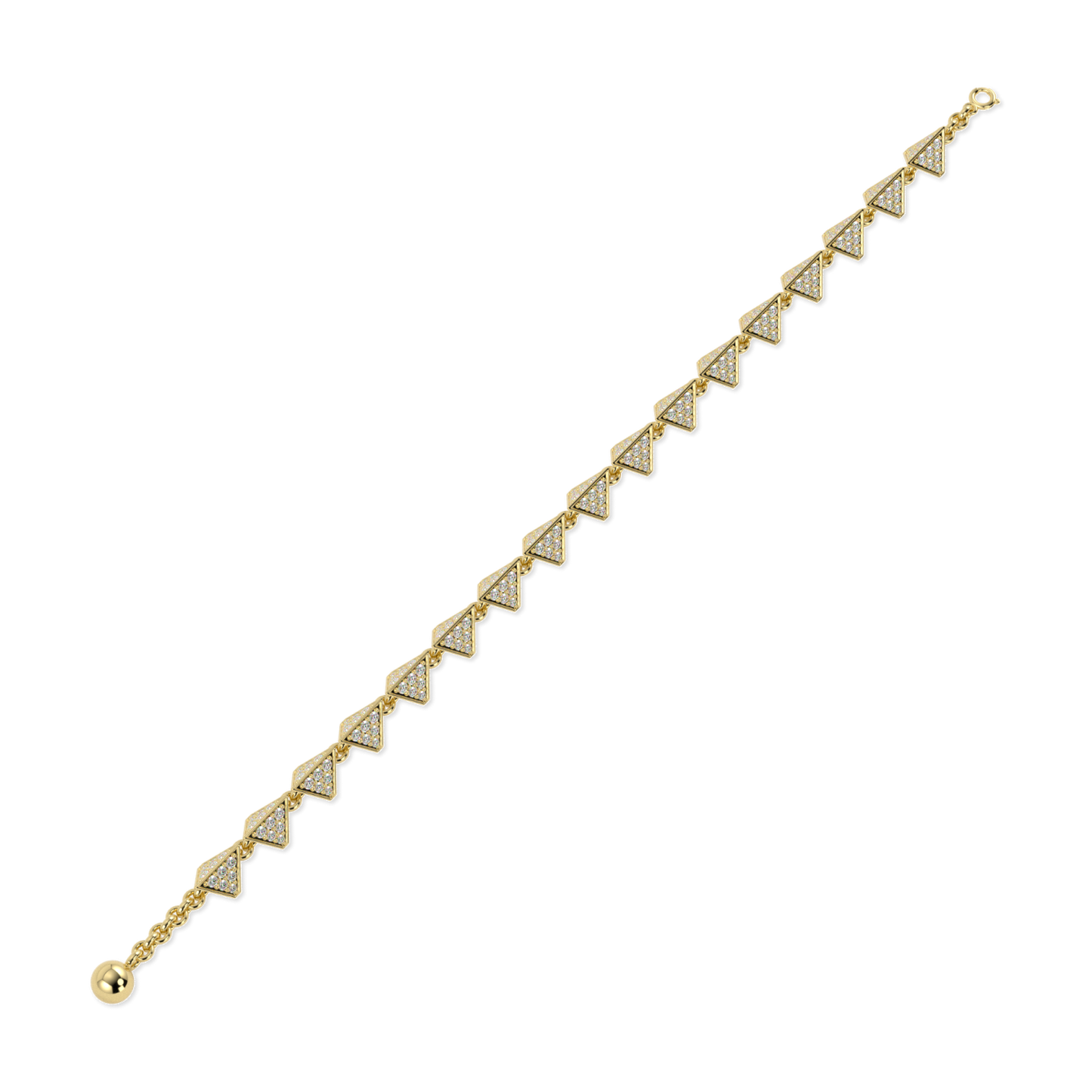 Origami Large Yellow Gold Diamond Trefoil Bracelet