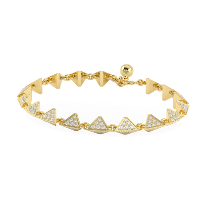 Origami Large Yellow Gold Diamond Trefoil Bracelet