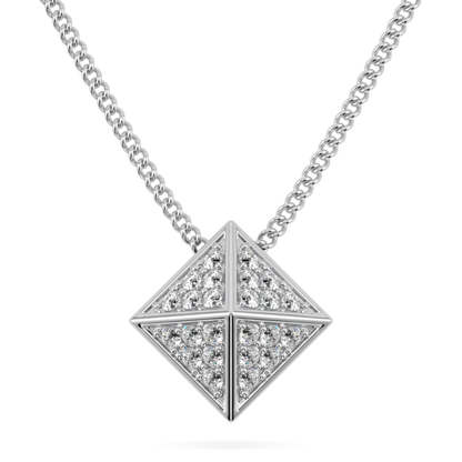 Origami White Gold Diamond Trefoil Pendant