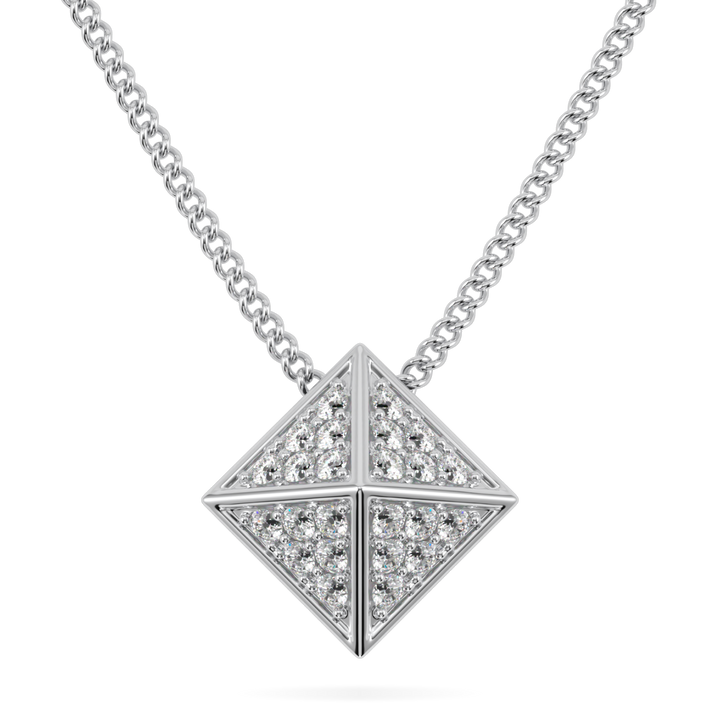 Origami White Gold Diamond Trefoil Pendant