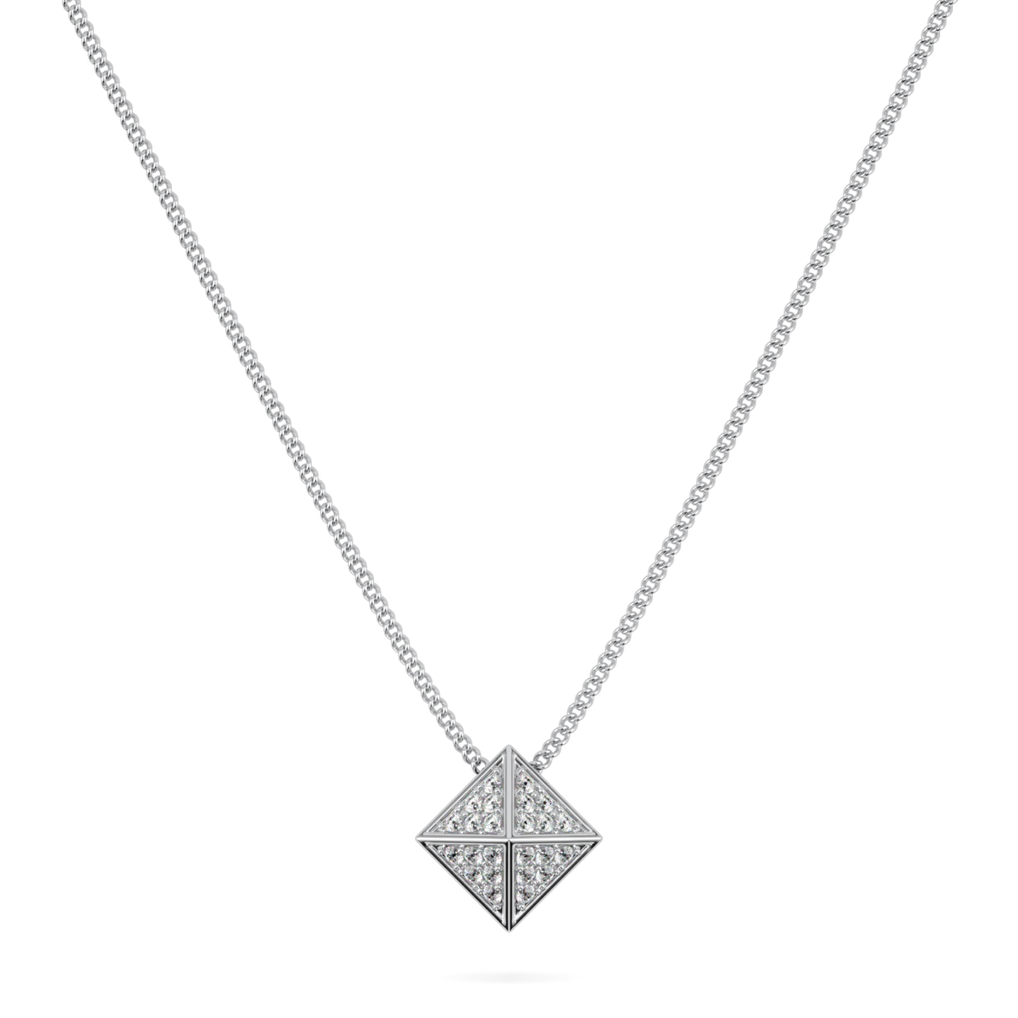 Origami White Gold Diamond Trefoil Pendant